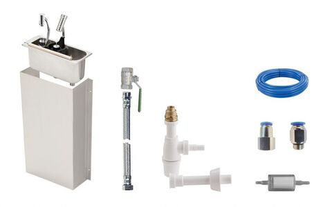 complete set, drying kit, dryer set, valve, dipperdryers, iceshoveldryer, bucket drying station, spoon dryingstation, spoon dryer, oilfree compressors, dipper well set, wall-mounting, scoopstorage, air hose, kits, faucets, non-running water, connectors