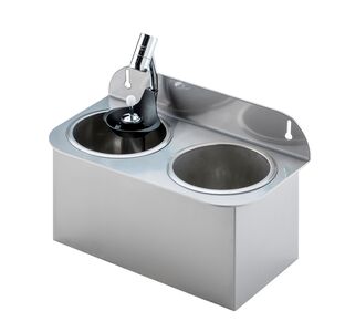 gelateriatechnik, geschmacks aroma, hoernchenhalter, inox-verkleidung, joghurteis, kelche, klopfkante, dipperspuelanlage, anbauportioniererspuelen, runder behaelter, runde stationen, runde version, ueberlauf-rohr, rohr, dipperspuelen, durchlaufduschen
